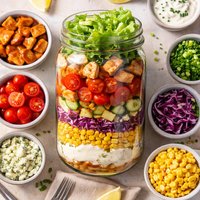 Buffalo Chicken Mason Jar Salad