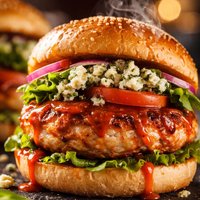 Buffalo Turkey Burgers with Blue Cheese