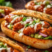 Buffalo Wing Garlic Toasted Hoagies