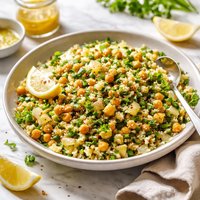 Bulgur and Chickpeas with Preserved Lemon Vinaigrette