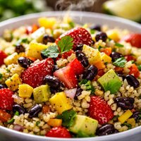 Bulgur Black Bean Summer Fruit Salad