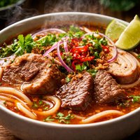 Bun Bo Hue Spicy Hue Style Noodle Soup with Lemongrass