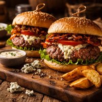 Burgers Stuffed with Blue Cheese