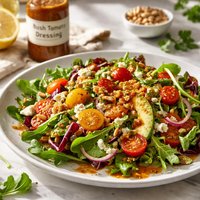 Bush Tomato Dressing on a Bed of Greens