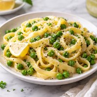 Buttered Fettuccini with Peas
