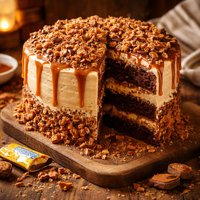 Butterfinger Chocolate Caramel Cake