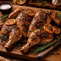 Butterflied Chicken with Herbs and Sticky Lemon