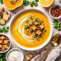 Butternut Squash Bisque with Ginger and Orange Zest