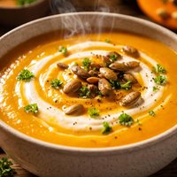 Butternut Squash Soup with Cider Cream