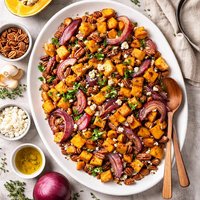 Butternut Squash with Onions Pecans