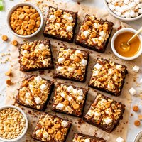 Butterscotch Krispie Marshmallow Brownies