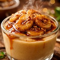 Butterscotch Pudding with Caramel Espresso Bananas
