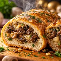 Buttery Stuffed Mushroom Bread