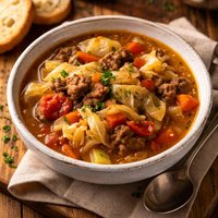 Cabbage and Ground Beef Soup