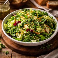 Cabbage and Mixed Greens Salad with Light Tangy Herb Vinaigrette