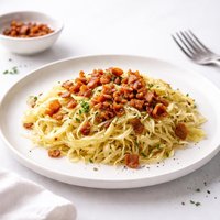 Cabbage Noodles with Crispy Bacon