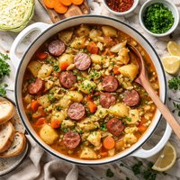 Cabbage Sausage and Potato Stew