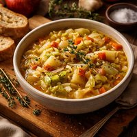 Cabbage Soup with Apples and Thyme