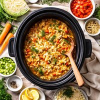 Cabbage Soup with Rice and Dill for the Crock Pot