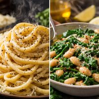 Cacio E Pepe and Spinach with White Beans