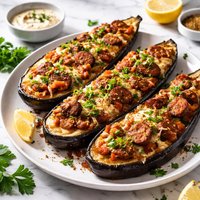 Cajun Baked Eggplant with Andouille Sausage
