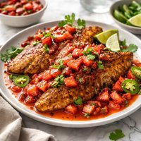 Cajun Catfish with Spicy Strawberry Sauce