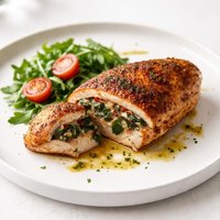 Cajun Chicken Stuffed with Pepper Jack Cheese Spinach