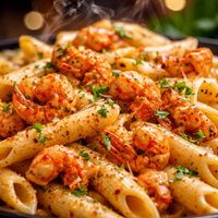 Cajun Crawfish Alfredo with Penne Pasta