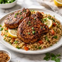 Cajun Pork Chops and Rice