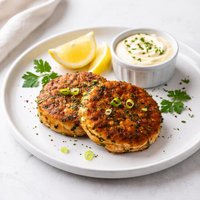 Cajun Salmon Cakes with Lemon Garlic Aioli