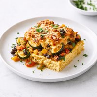 Calabacitas Casserole with Polenta and Cheese