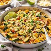 Calabacitas Con Queso and Chile Verde Squash with Cheese and Gr