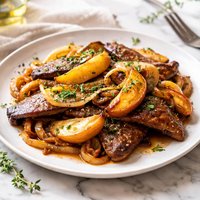 Calf Liver Apples and Onions