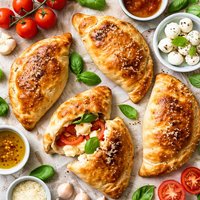 Calzones of Tomato Mozzarella and Basil