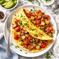 Canadian Bacon and Potato Omelet