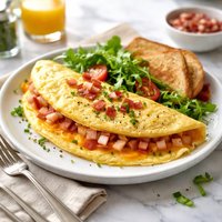 Canadian Bacon Cheese Omelet