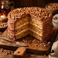 Canadian Maple Walnut Layer Cake with Fudge Frosting