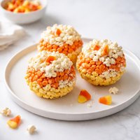Candy Corn Popcorn Balls