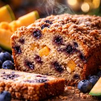 Cantaloupe and Wild Blueberry Tea Bread
