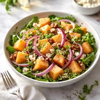 Cantaloupe Red Onion Walnut Salad