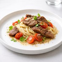 Capellini with Veal and Tomatoes