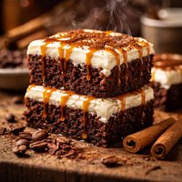 Cappuccino Brownies with Cream Cheese Frosting and Glaze