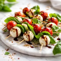 Caprese on a Stick Tomato Basil Fresh Mozzarella Cheese