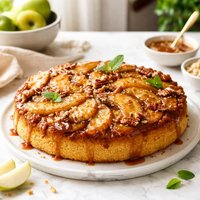 Caramel Apple Upside Down Cornmeal Cake