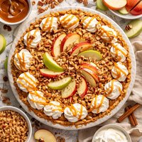 Caramel Cream Apple Crunch Pie