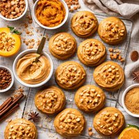 Caramel Frosted Pumpkin Cookies with Butterscotch Chips