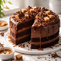 Caramel Fudge Chocolate Cake
