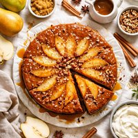 Caramel Glazed Pear Cake