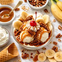 Caramel Pecan Banana Sundae