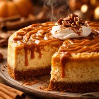 Caramel Swirled Pumpkin Cheesecake